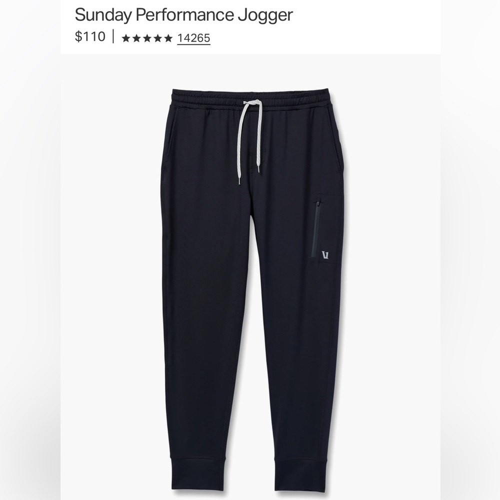 Men's‎ Vuori Sunday Performance Black Jogger Pants